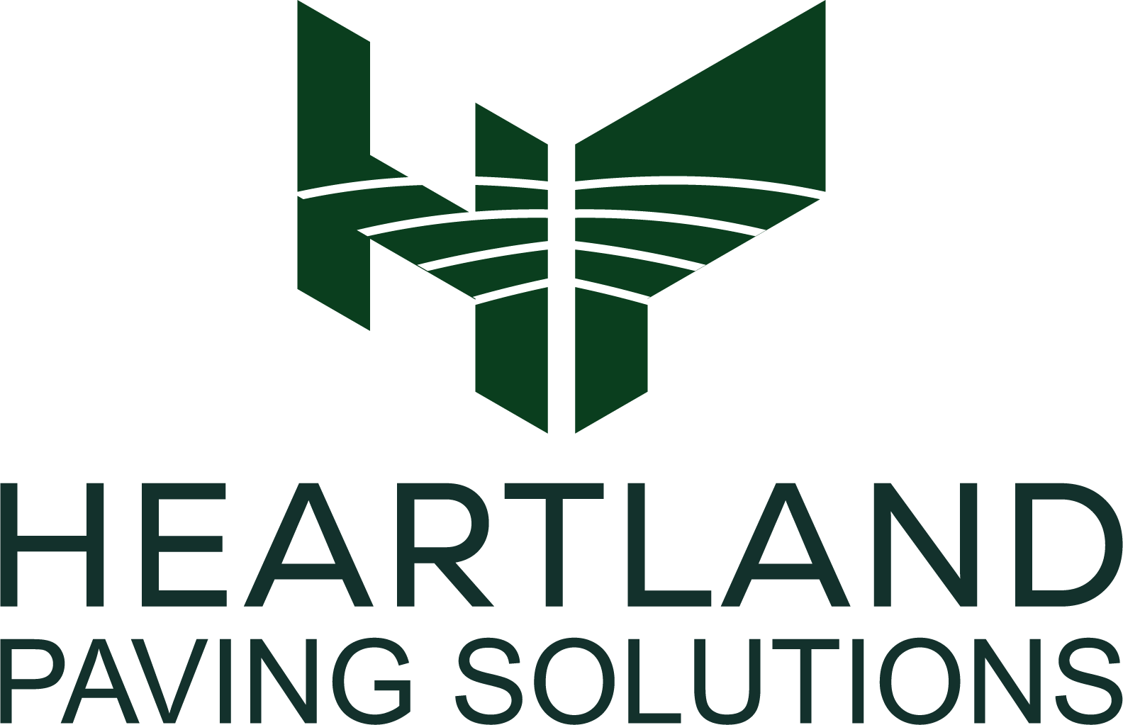 Heartland Paving Solutions Logo Green Stacked paving company,commercial paving company